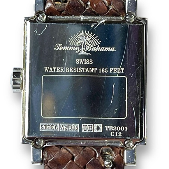 Vintage Tommy Bahama Watch Ladies Sterling Silver Leather Swiss w/ Case - Works main image 13